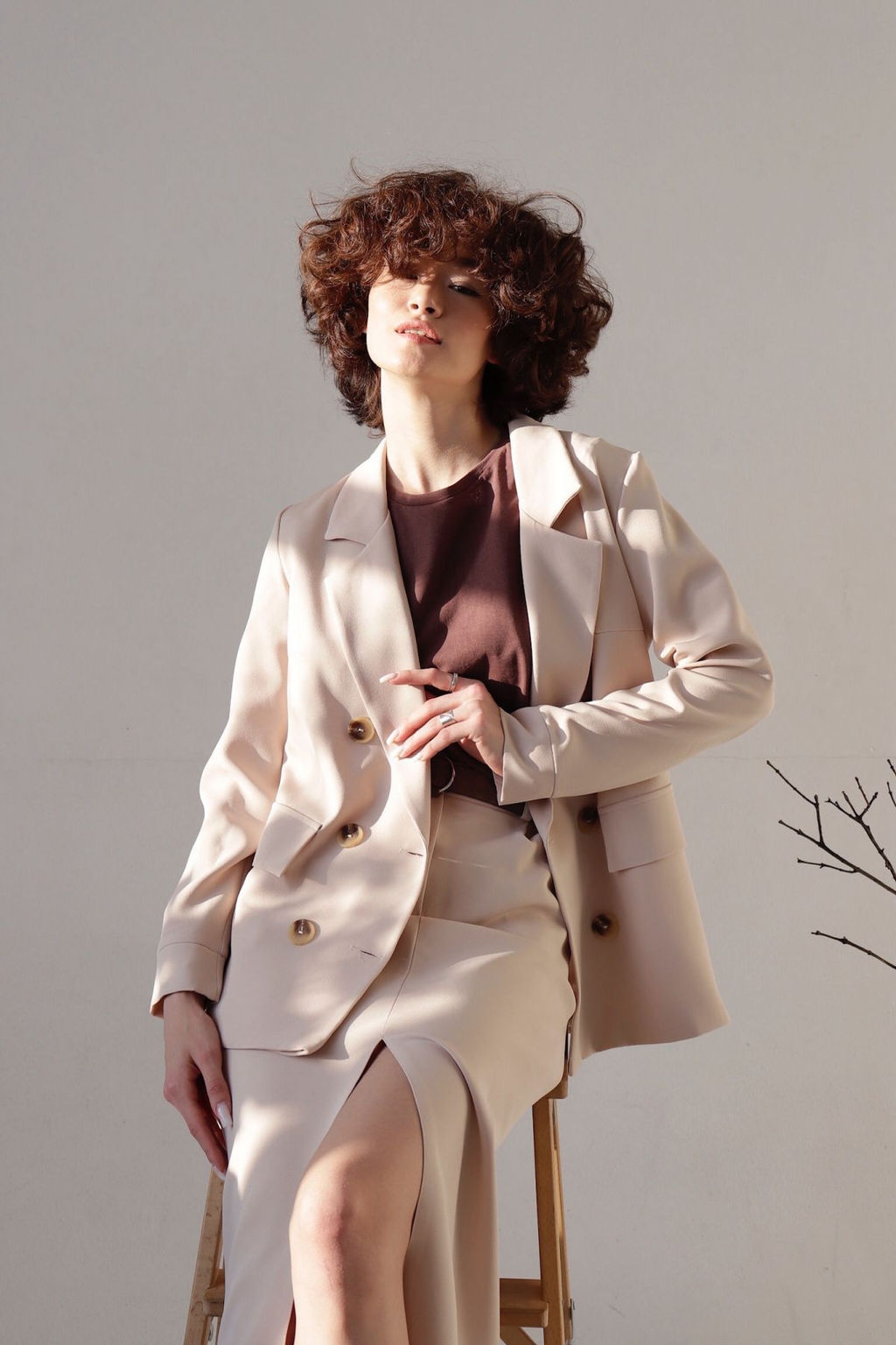 Жакет двубортный айвори - Martichelli фото 5