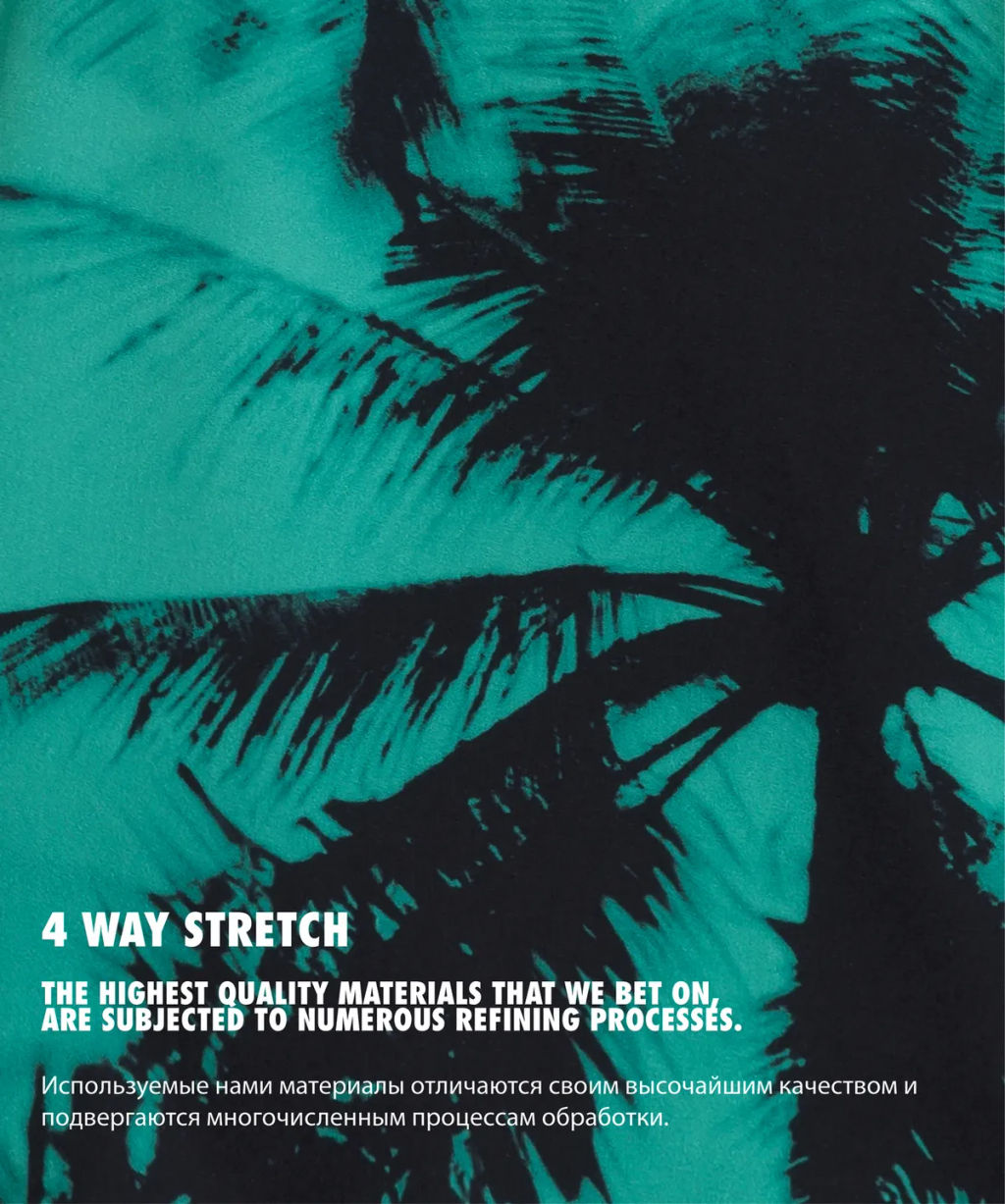 ATLANTIC KMB-227 Шорты мужские пляжные 4Way Stretch Palms зеленый + черный фото 4