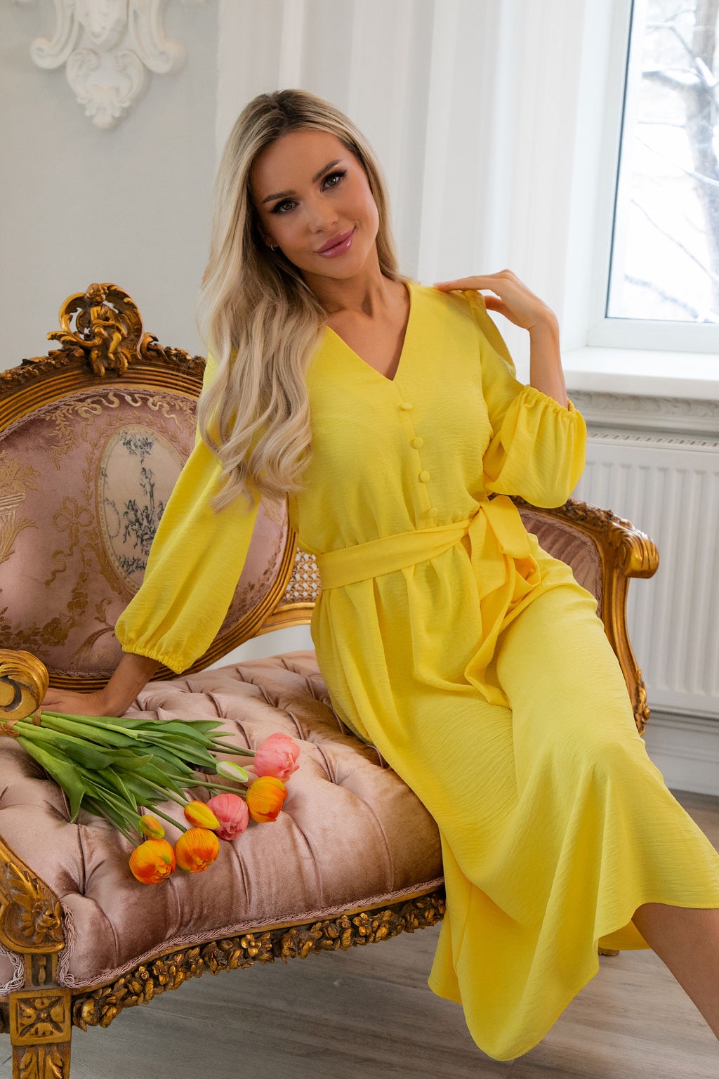 Платье Open Style 6691 желтый