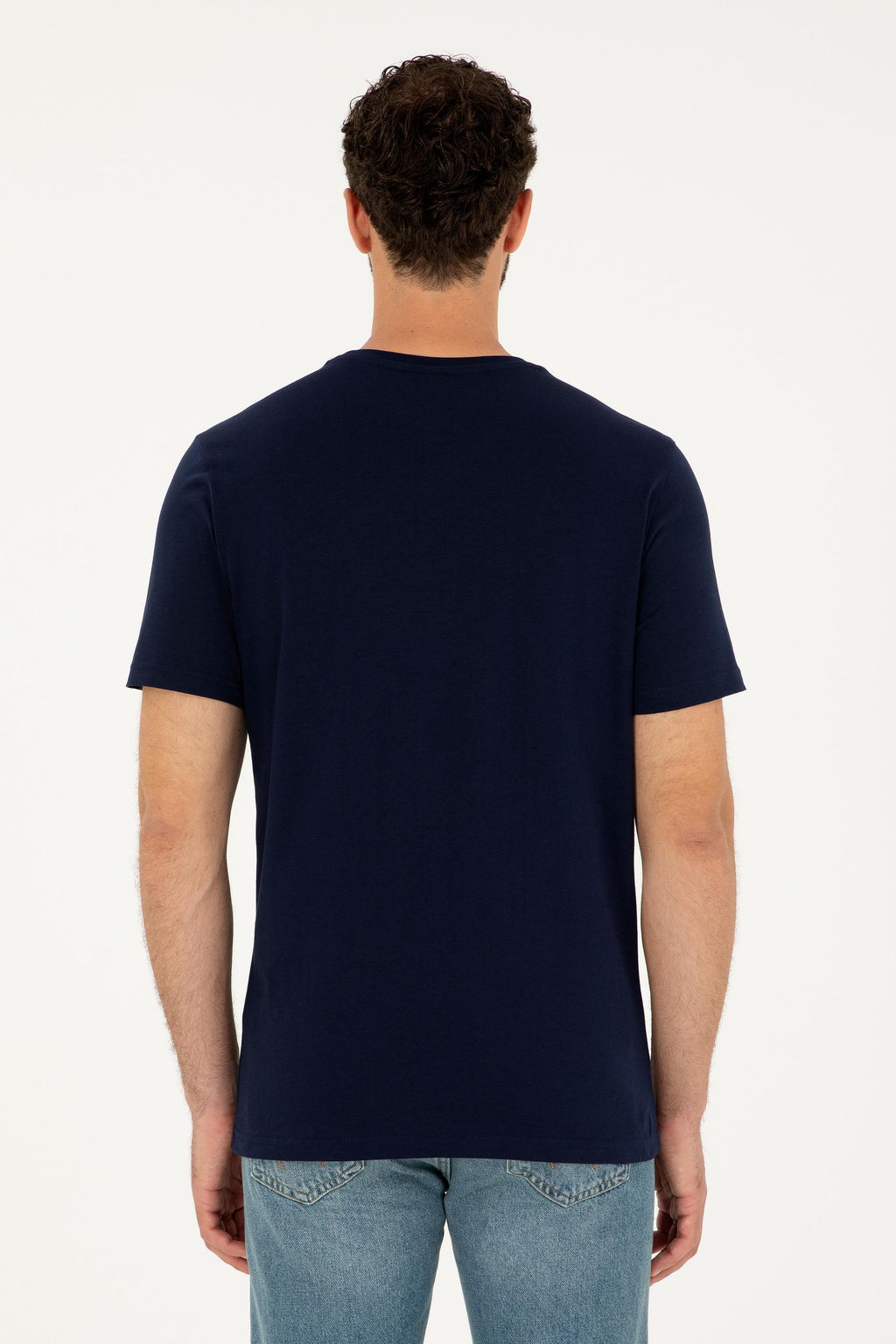 Мужская темно-синяя базовая футболка Неожиданная скидка в корзине - U.s. polo assn фото 5