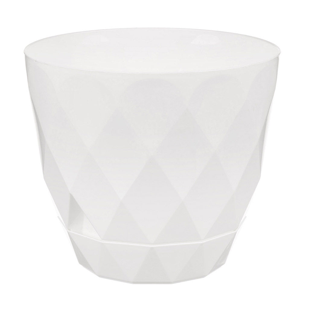 Горшок для цветов пластмассовый "Laurel" 1,3л, д14,5см, h12,5см, с поддоном, белый, Idiland (Россия)
