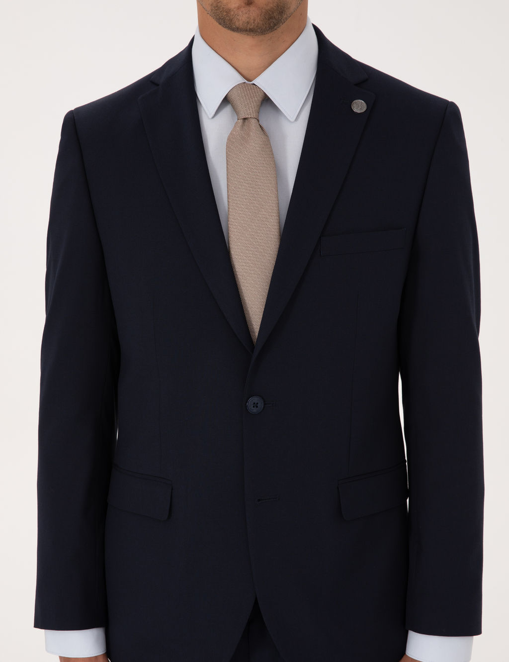 Lacivert Slim Fit Tak_m Elbise