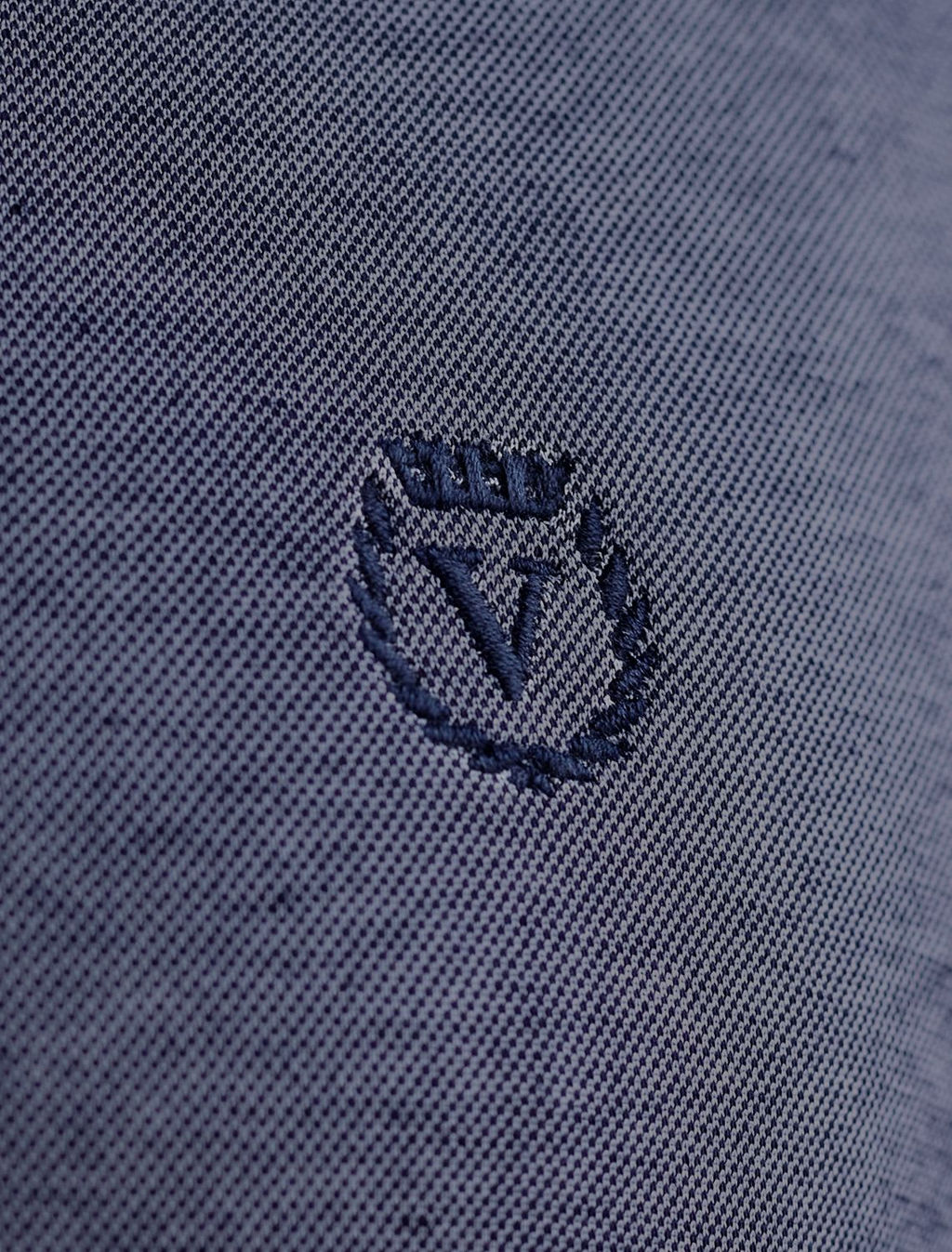 Джемпер хенли из полотна пике с меланжевым плетением с эластаном - Vilatte фото 4