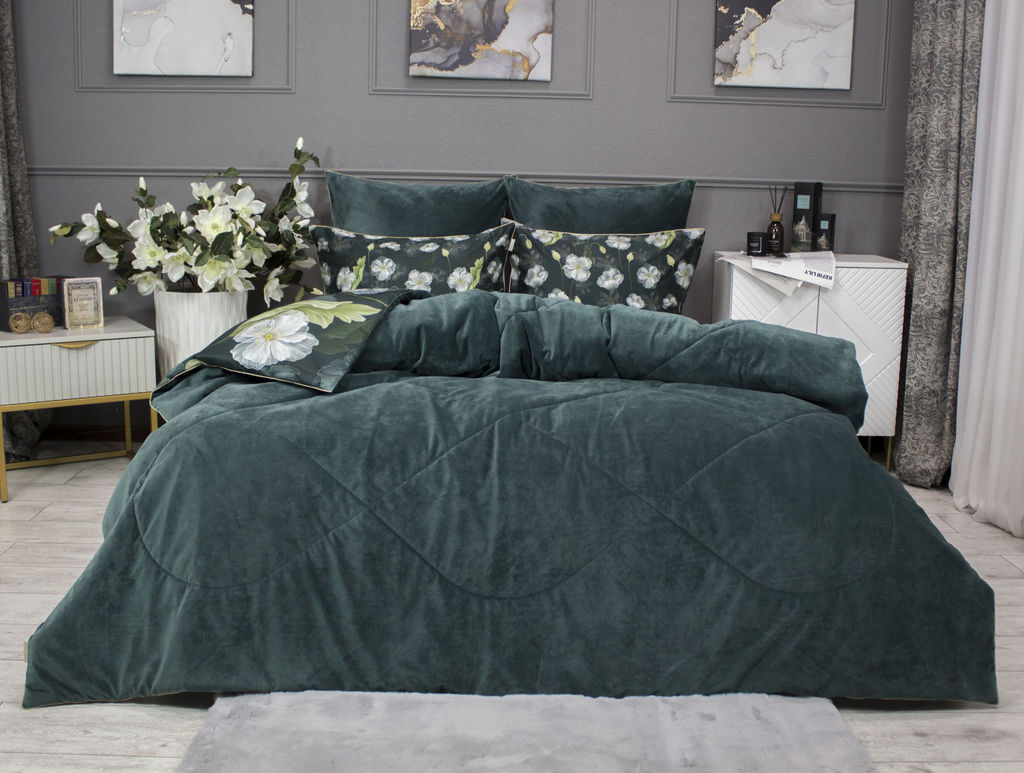 НОВИНКА!!! Комплект с одеялом Жанет (изумруд бежевый) ABC Egypt Cotton - Kazanov.a. фото 2