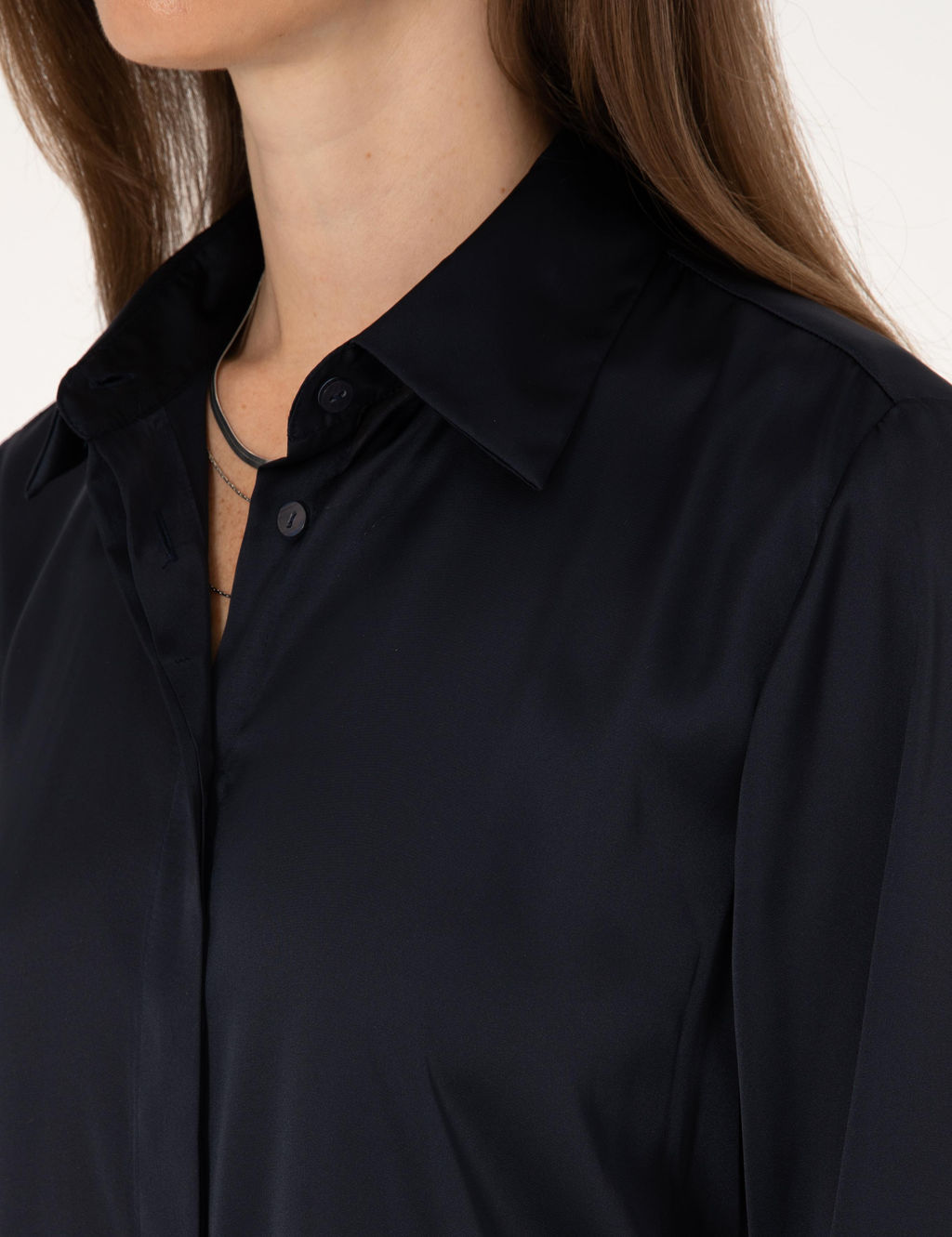 Lacivert Comfort Fit Saten Uzun Kollu G_mlek - Pierre cardin фото 7