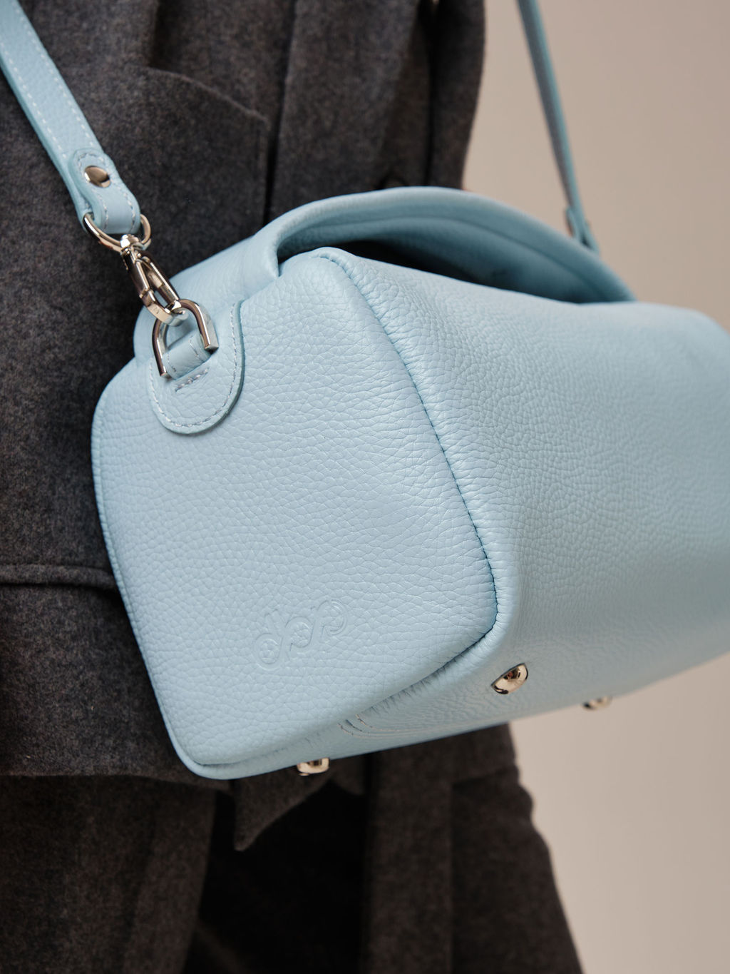 Кожаная сумка Solea DBR 31365 светло-голубой  фото 11