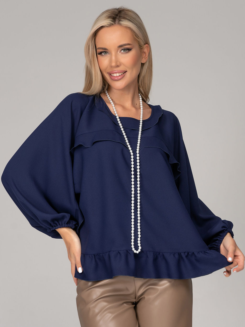 Блузка Бохо (синий) - Эльза фото 10