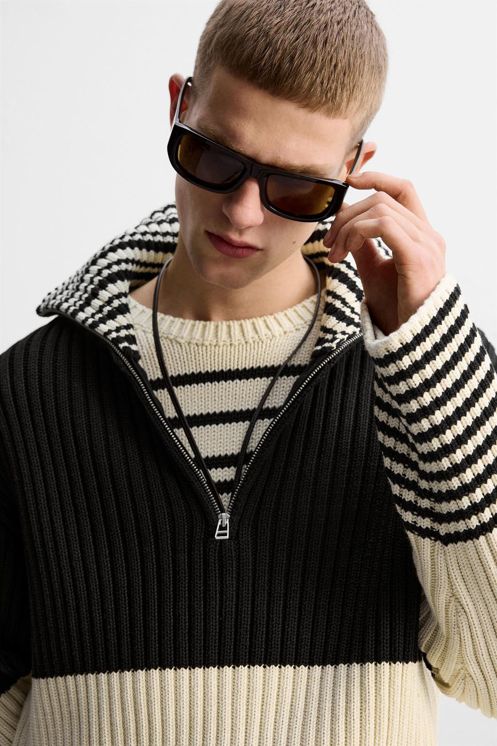 LIMITED EDITION STRIPE ZIP-NECK SWEATER - Zara фото 5