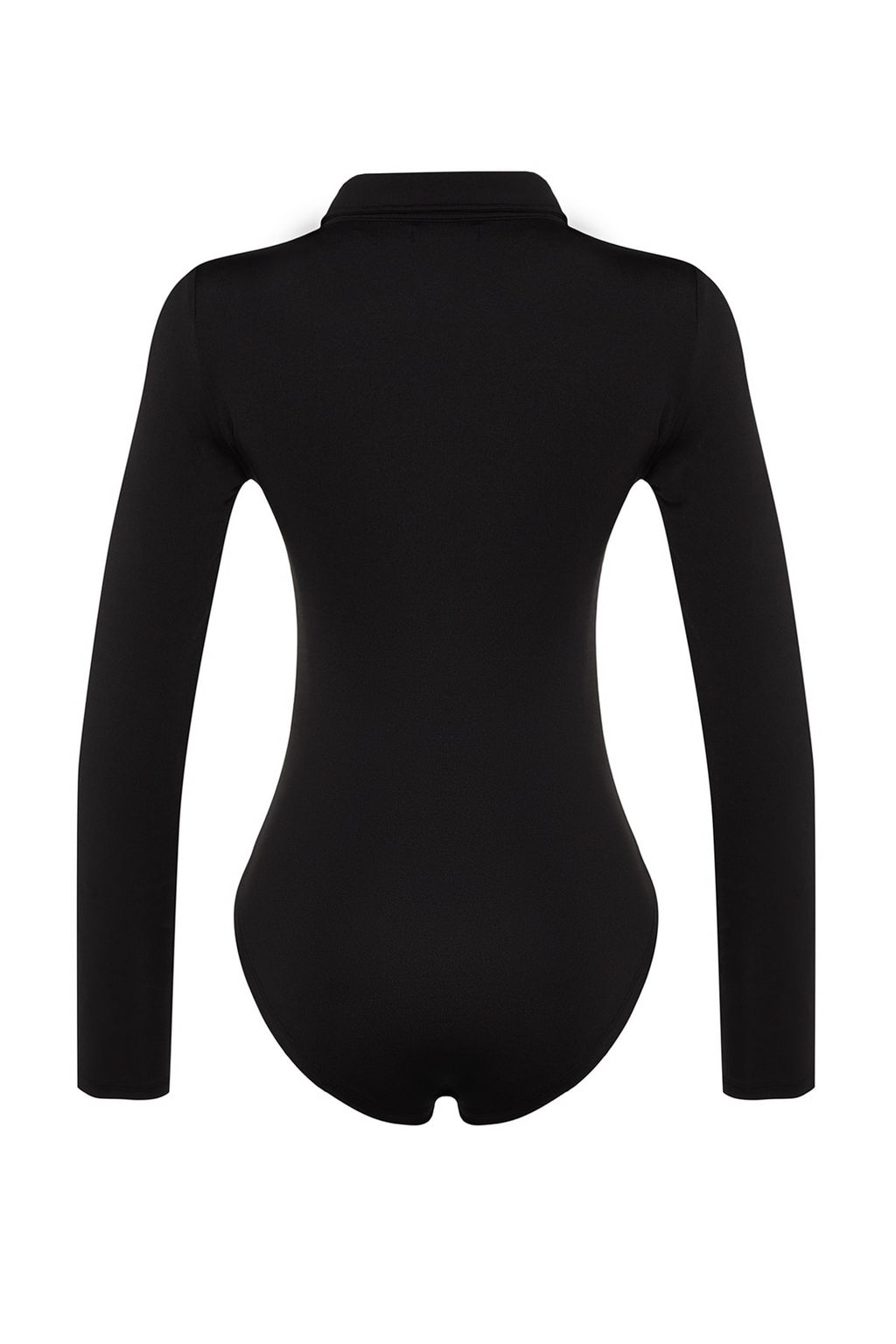 Siyah Fermuar Yaka Detayl? C?tc?tl? Esnek Orme Body TWOAW24BD00005