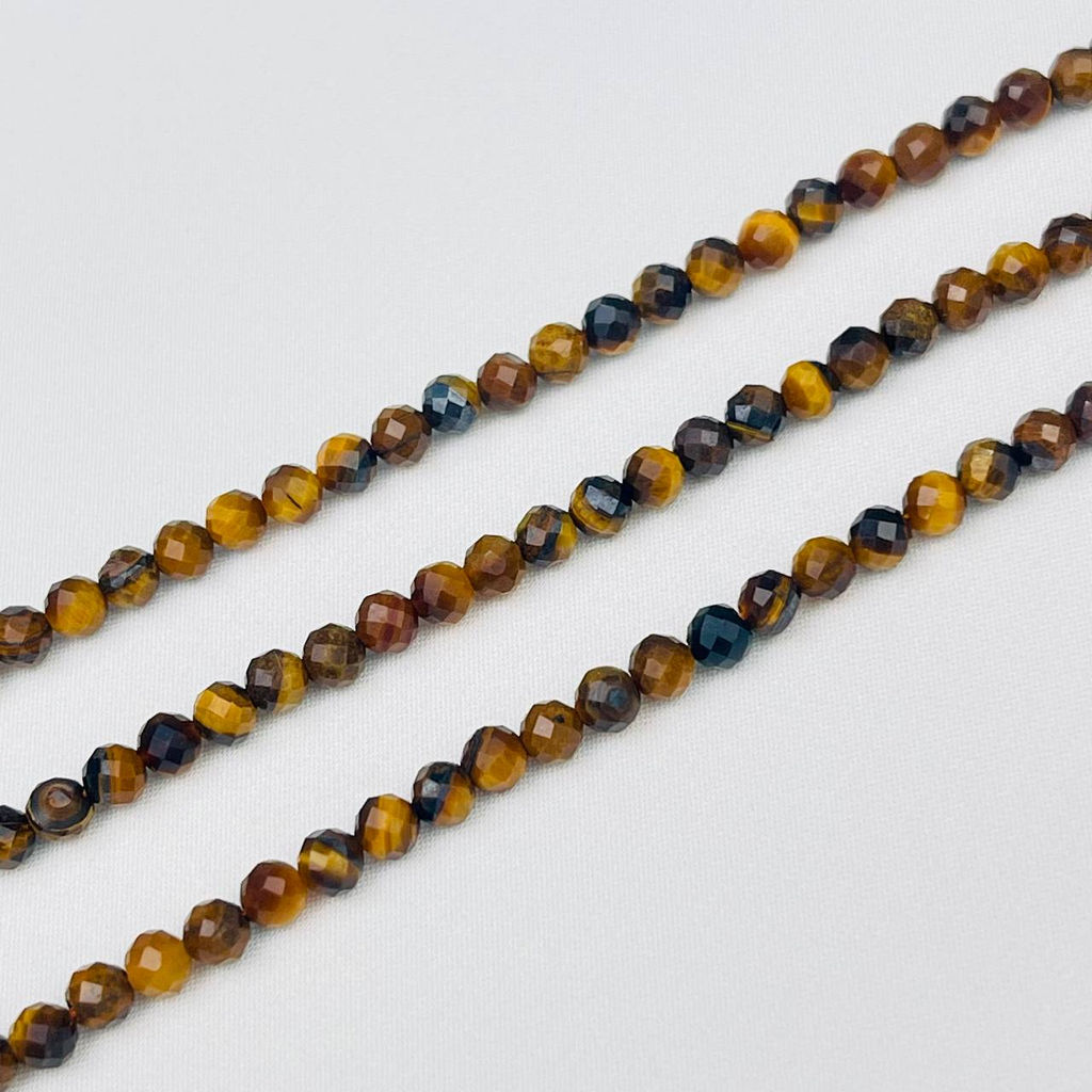 Бусины для украшений из Тигрового глаза (96 бусин) 39 см