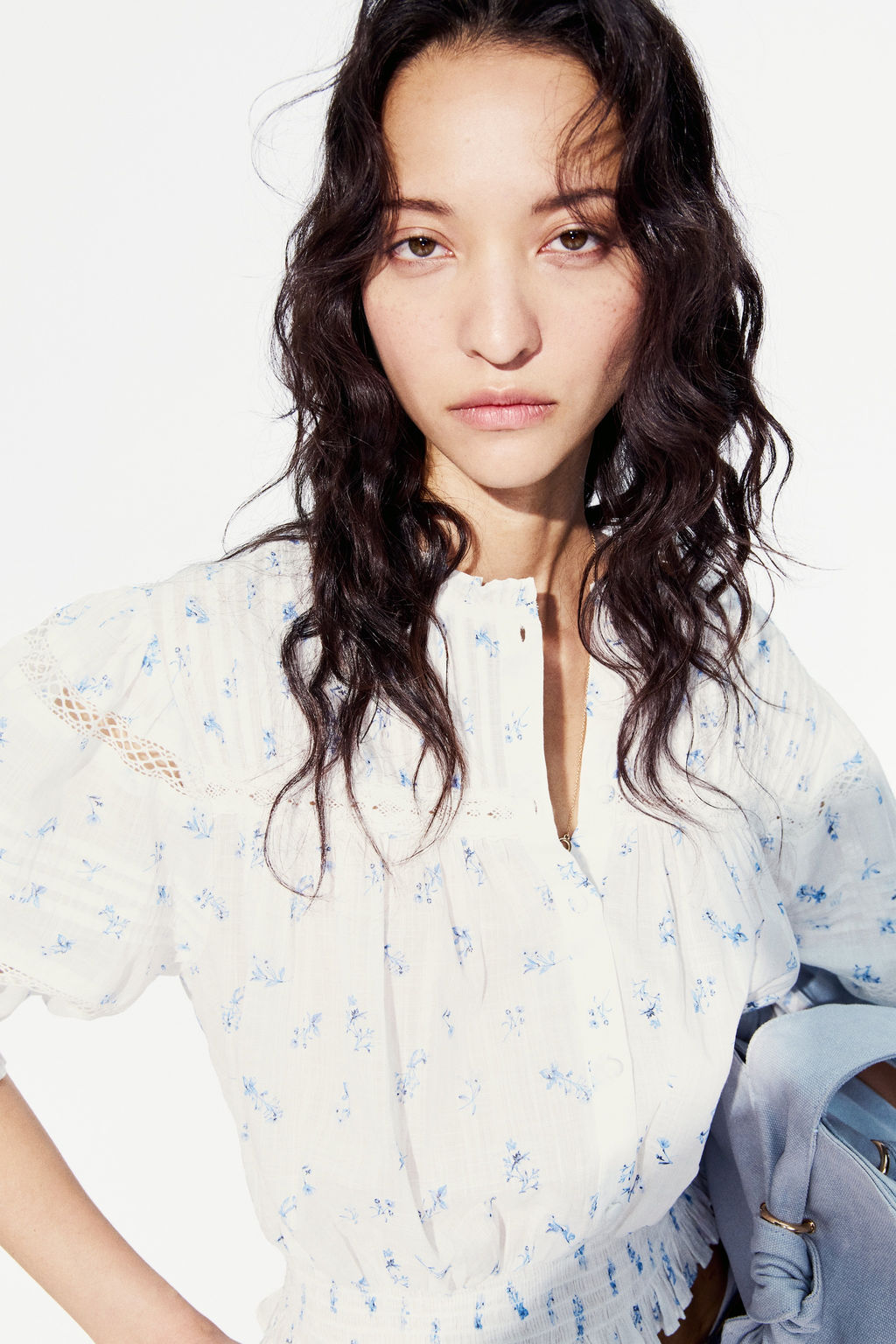 Blusa de algod?n con jaretas - H&m фото 5