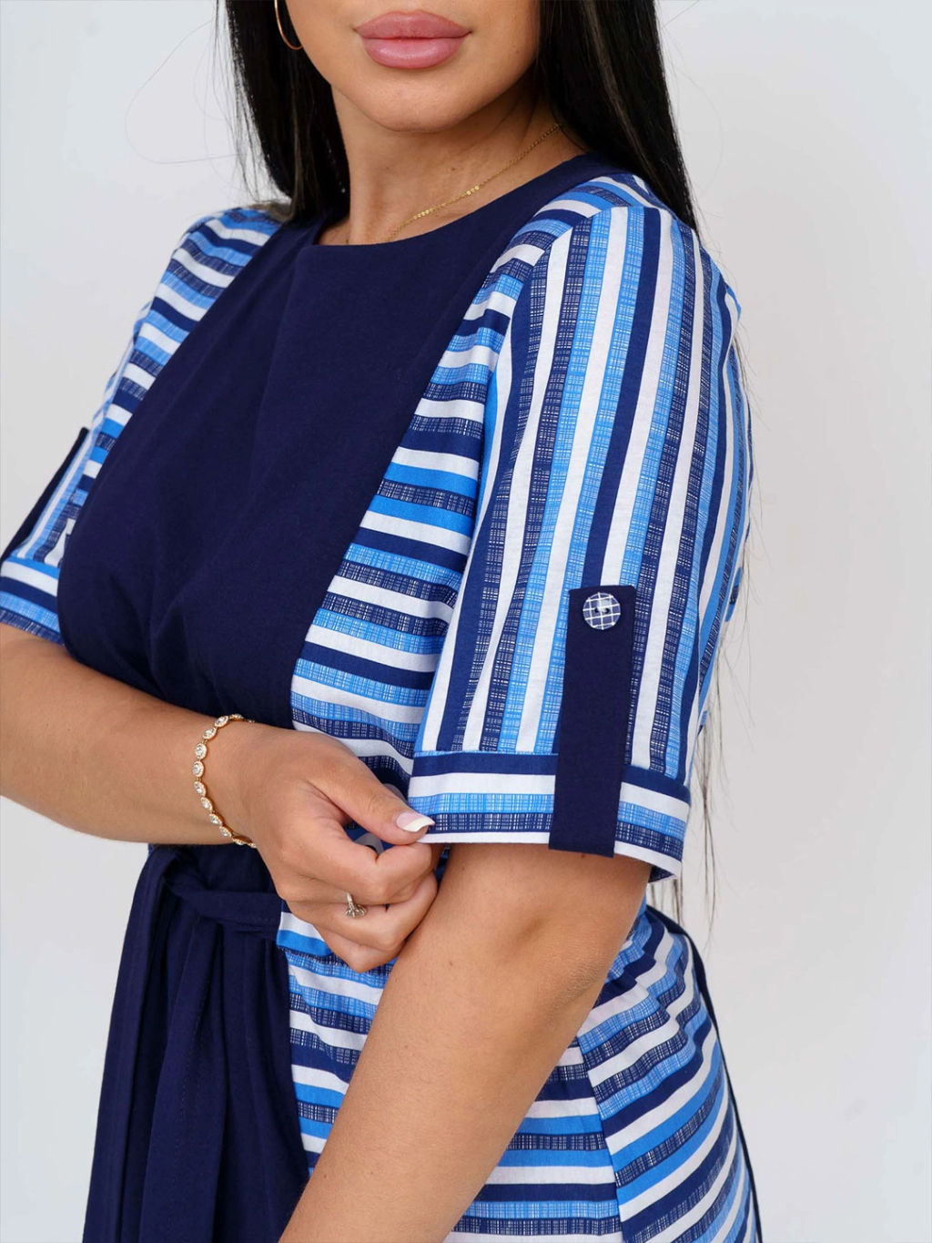 Платье женское, цвет синий белый