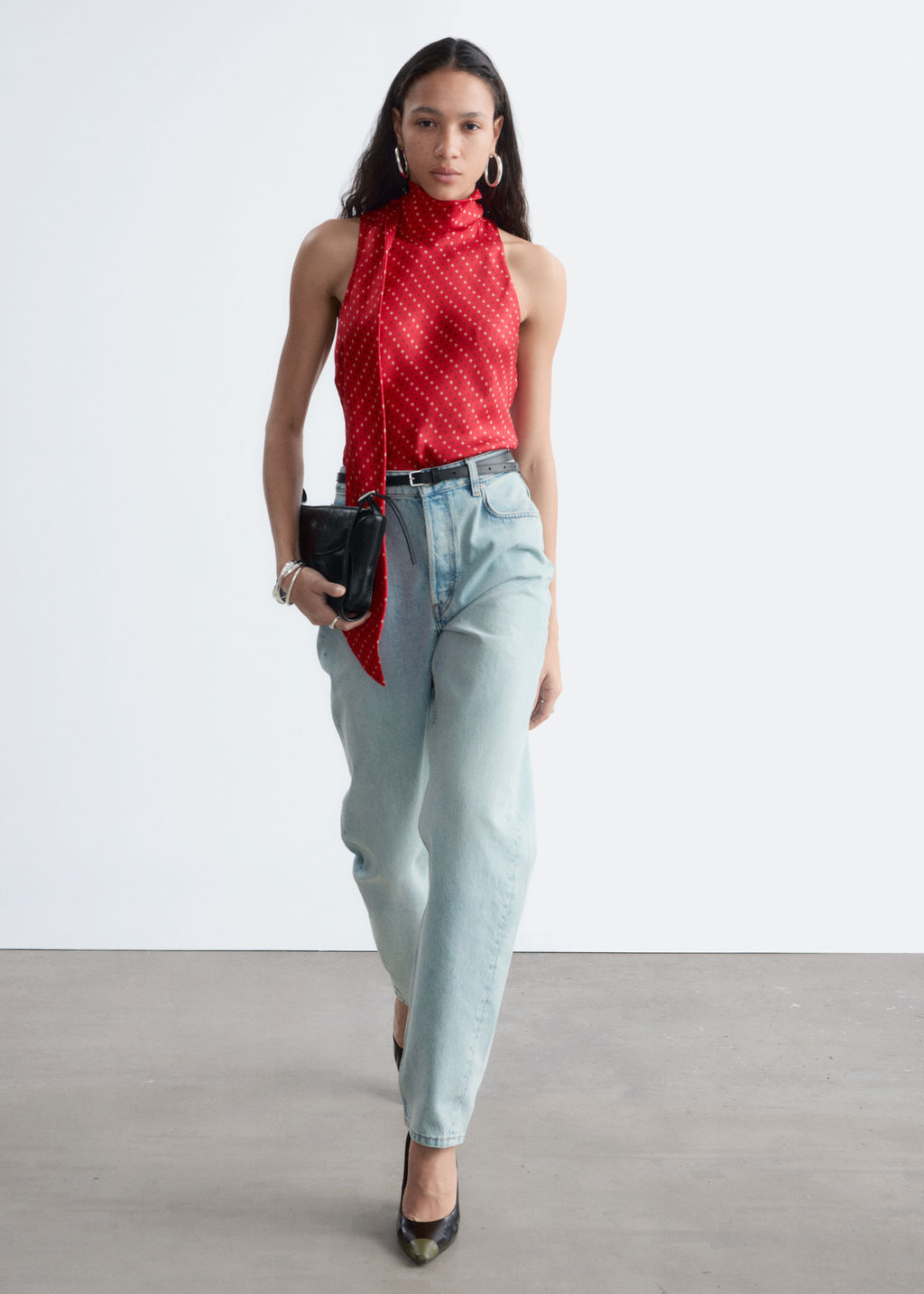 Vaqueros de cintura alta y ajustados al tobillo - H&m фото 8