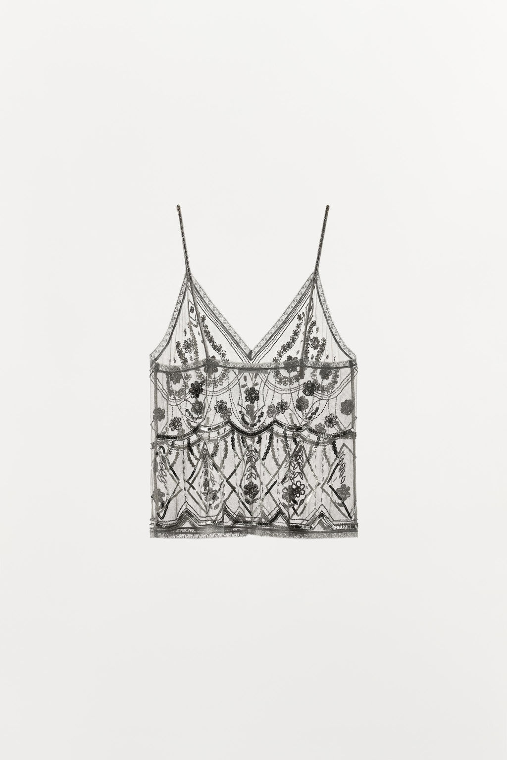 BEADED SEQUIN TULLE TOP - Zara фото 4