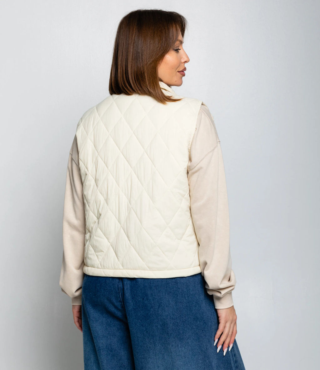 Жилет #КТ741, светло-бежевый - Dommod фото 3