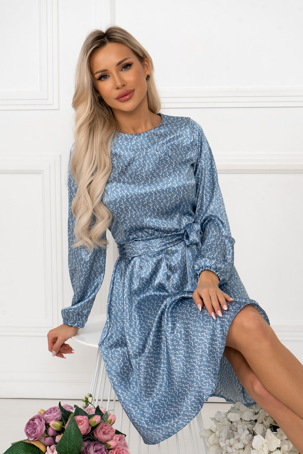 Платье Open Style 6611 голубой