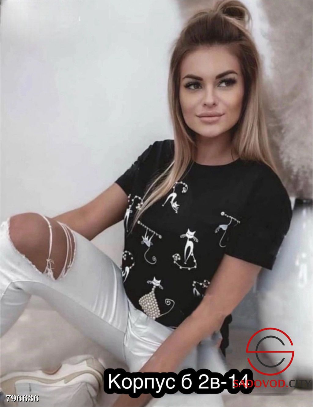Футболка женская с кошечками