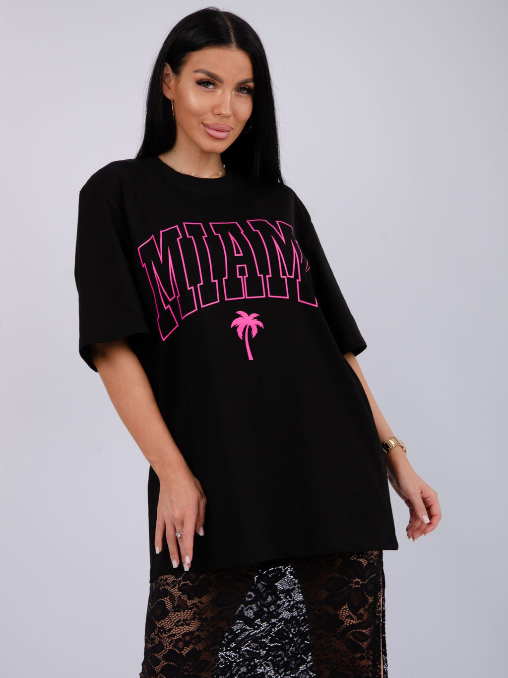 Костюм Монохром 2 чёрный, трикотаж - Малина фото 2