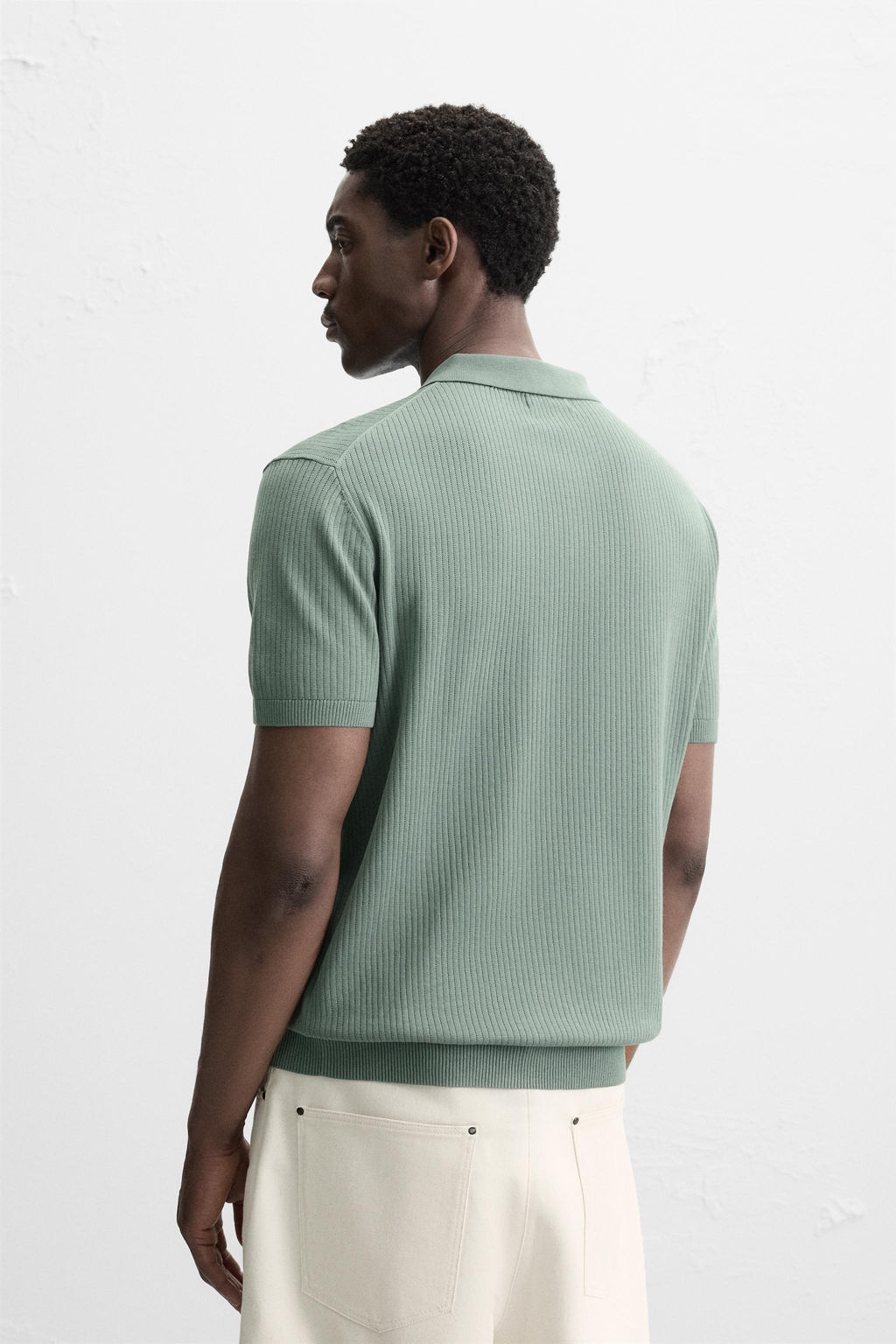 RIB KNIT POLO SHIRT - Zara фото 3