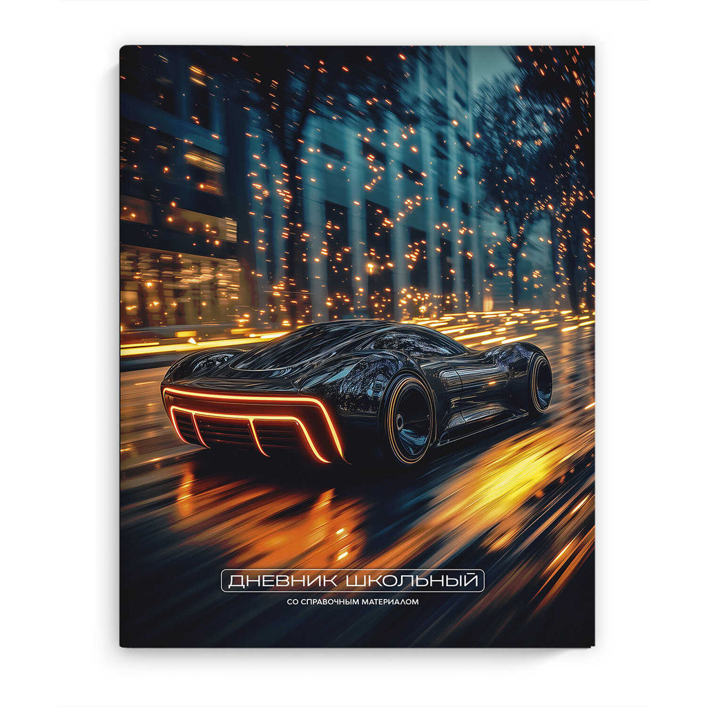 Дневник школьный арт. 69746 ЧЕРНЫЙ БОЛИД / интегральный переплёт, А5+, 48 л., выборочный УФ-лак, ма
