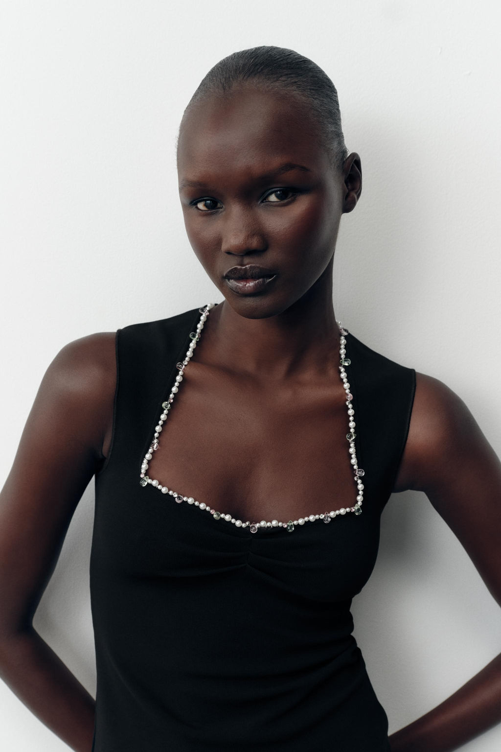 METALLIC THREAD STRETCH TOP - Zara фото 4