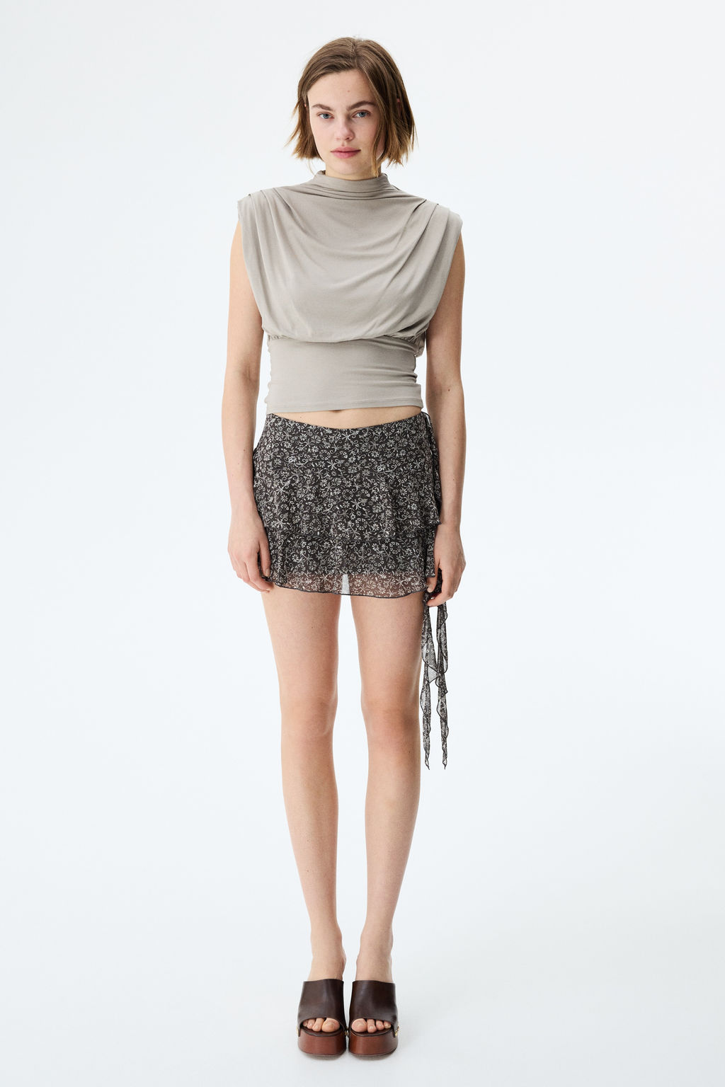 Falda escalonada con panel drapeado - H&m фото 5