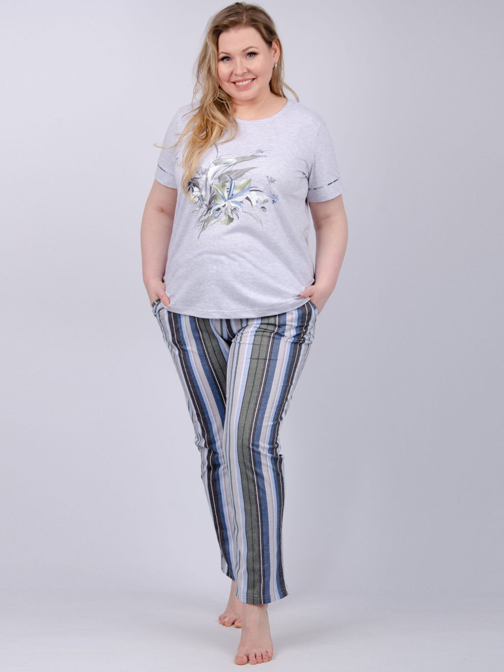 Пижама "Каори" полоса, трикотаж