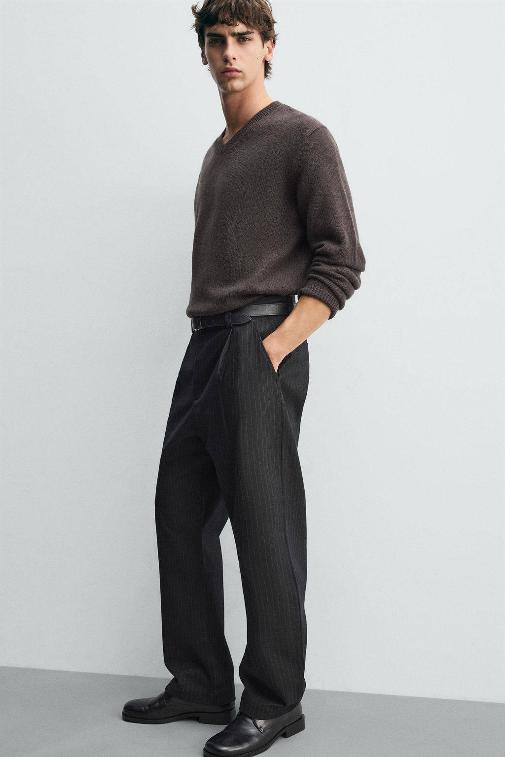 RELAXED FIT PINSTRIPE TROUSERS - Zara фото 16