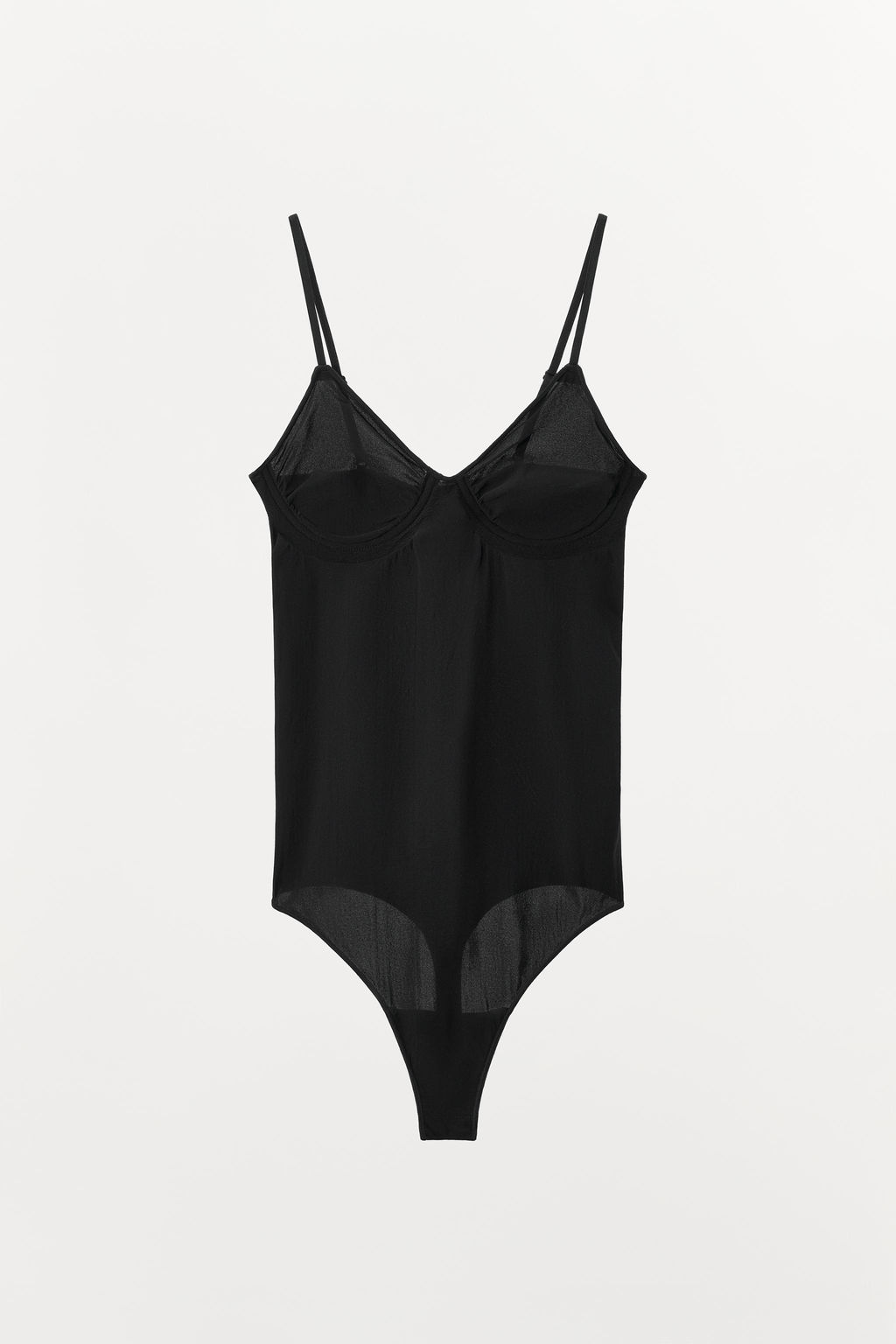 SHEER BODYSUIT WITH POLYAMIDE STRAPS - Zara фото 4