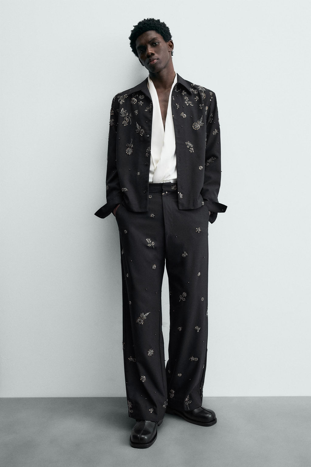 LIMITED EDITION RELAXED FIT SEQUIN TROUSERS - Zara фото 17