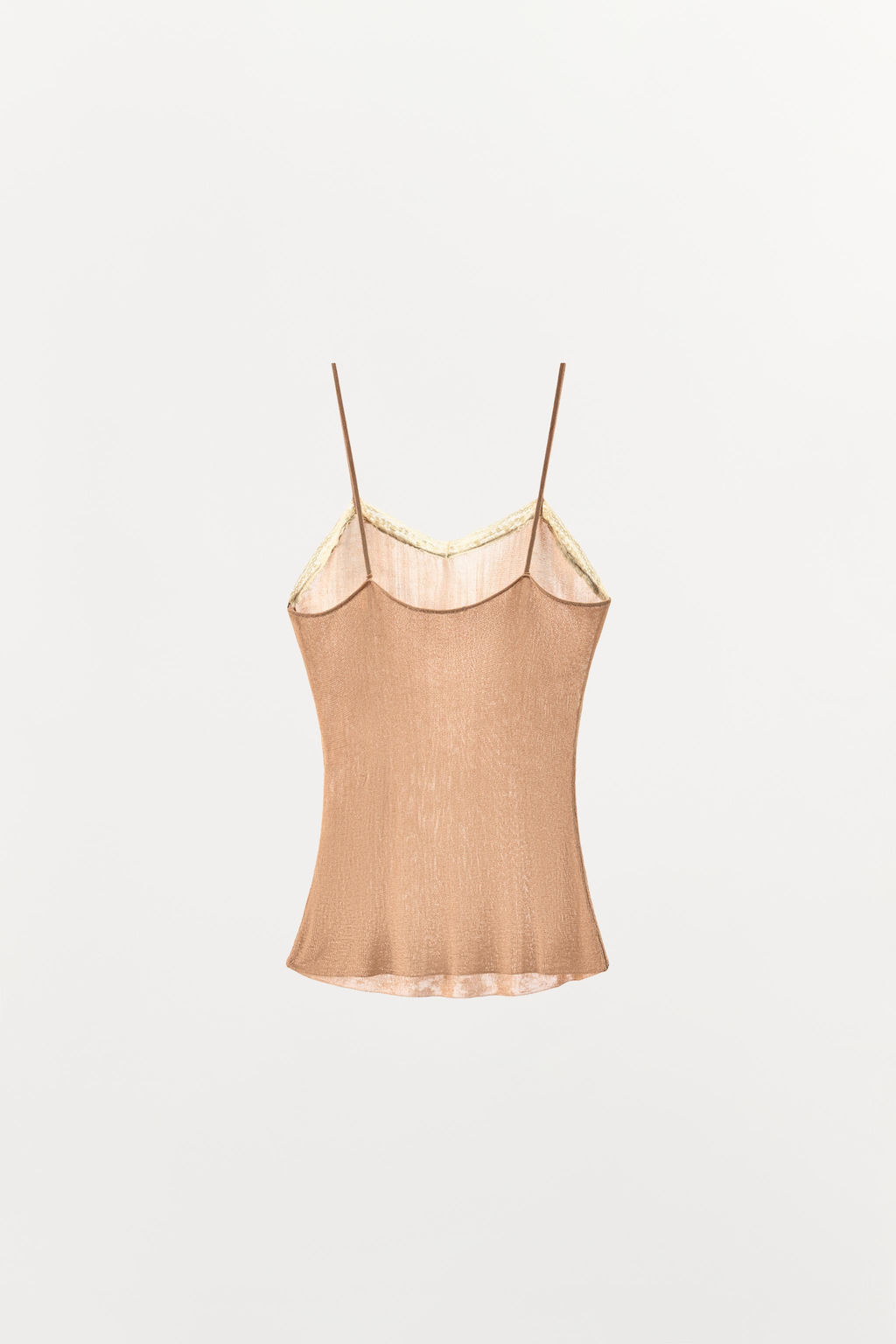 TOP PUNTO FINO ENCAJE / Salm?n - Zara фото 6