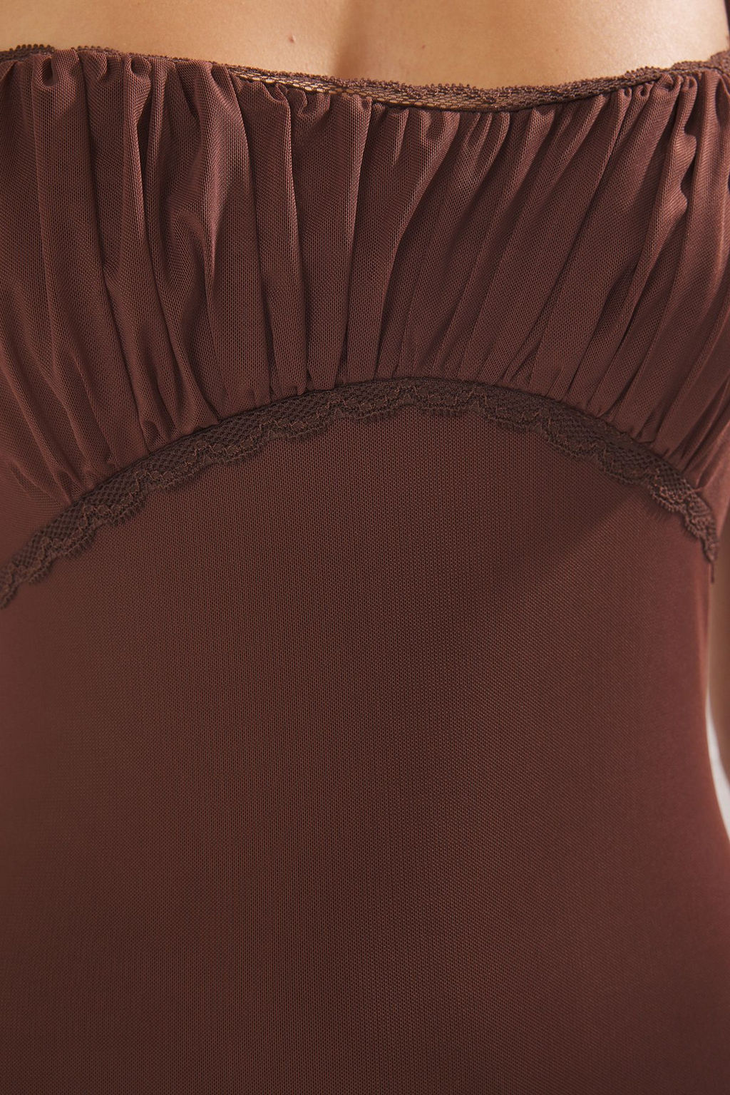 TRENDYOLMILLA Cok Renkli Soyut Desenli Volan Detayl? Astarl? Tul Orme K?sa S?k Elbise TPRSS25EL00217  фото 3