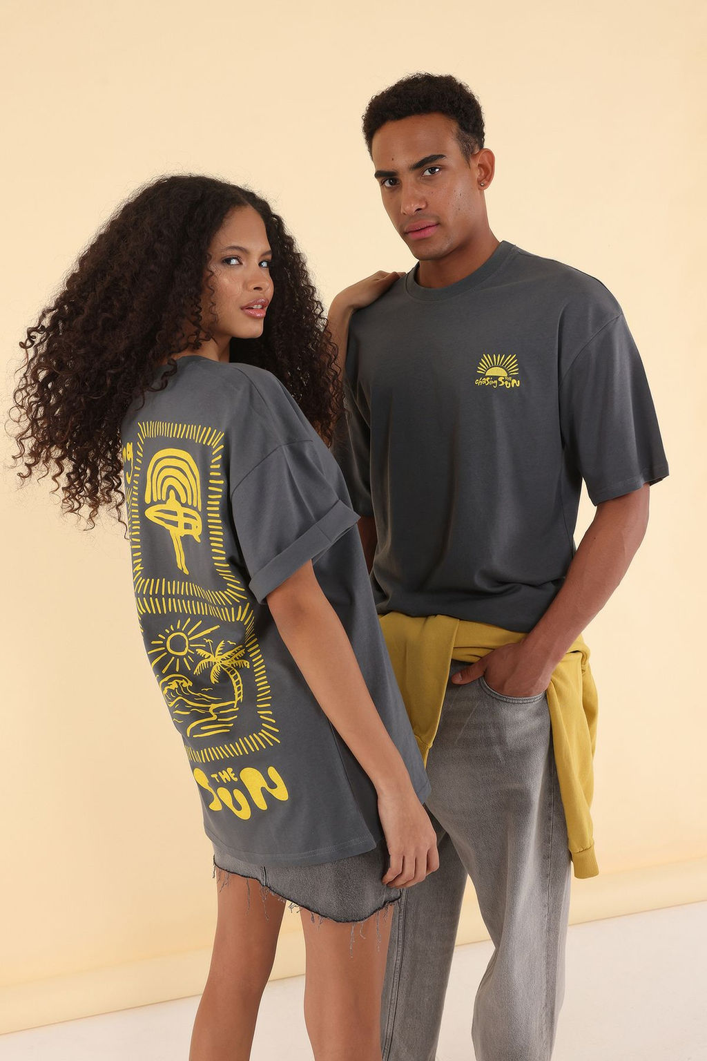 TRENDYOL MAN Antrasit Unisex Oversize/Genis Kesim Bask?l? %100 Pamuk T-Shirt TMNSS25TS00031 - Trendyolmilla фото 26