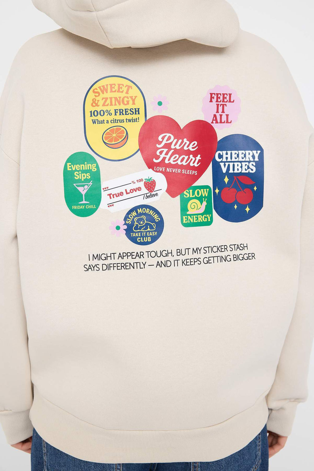 Teen Kahverengi S?rt Bask?l? Oversize Kal?p Kapusonlu Ici Polarl? Orme Sweatshirt TWOAW26SW00126 - Trendyolmilla фото 12