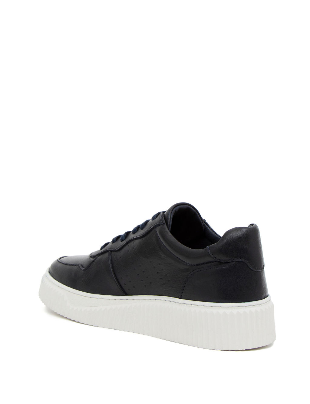 Lacivert %100 Deri Casual Ayakkab_