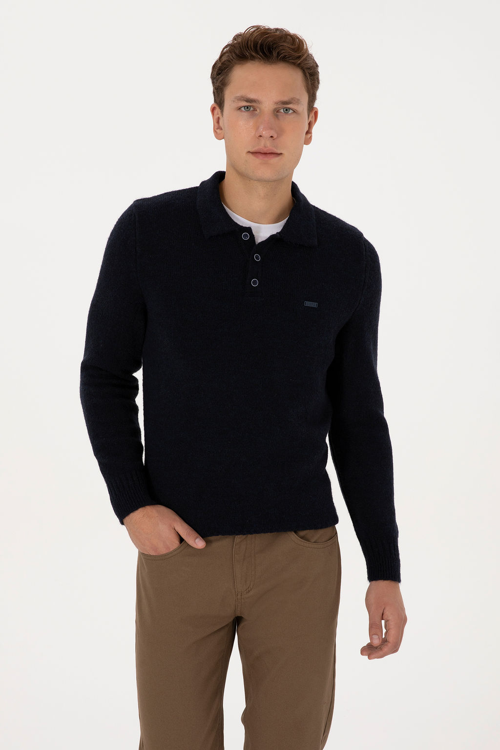 Erkek Regular Fit Polo Yaka Lacivert Kazak - U.s. polo assn фото 8