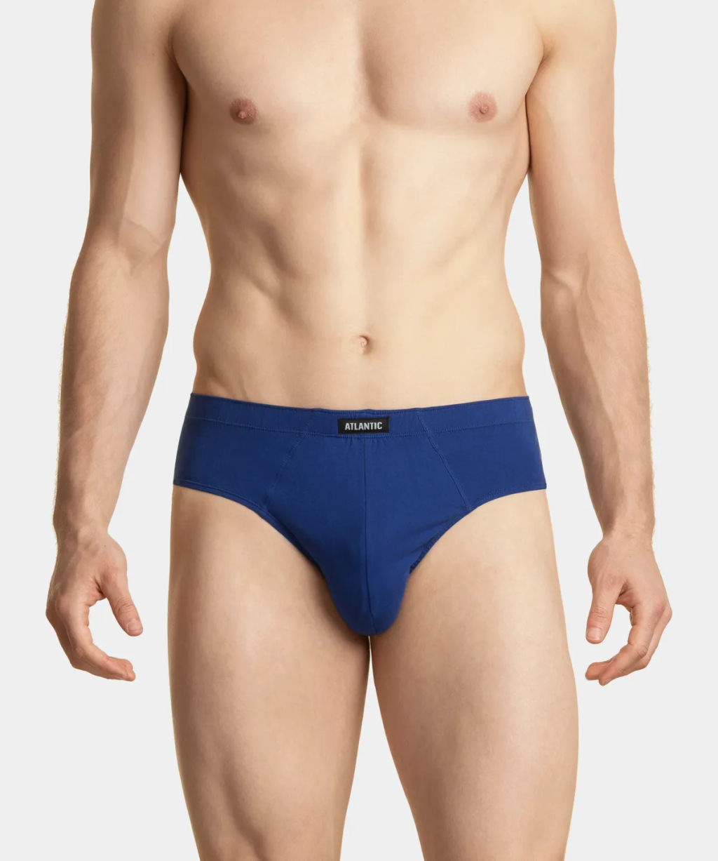 ATLANTIC 5SMP-003/01 Трусы классика Solid - набор 5 шт. темно-синий + кобальт + голубой + голубой + светло-голубой  фото 2