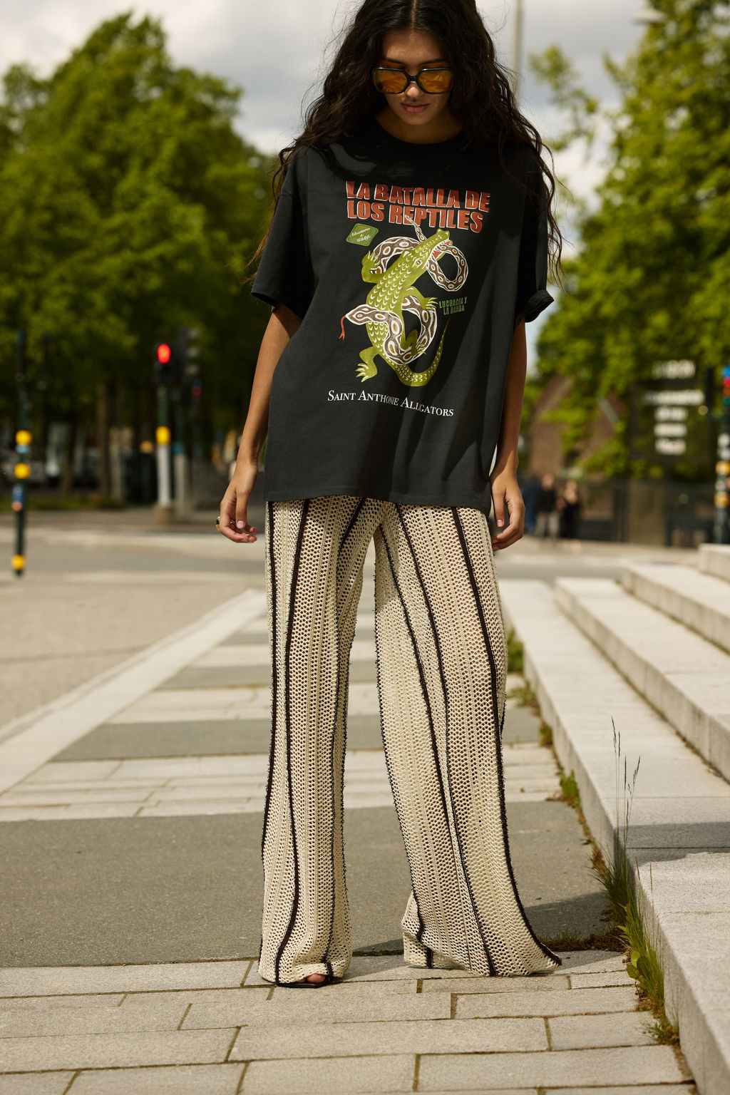 Pantal?n brillante en punto calado - H&m фото 4