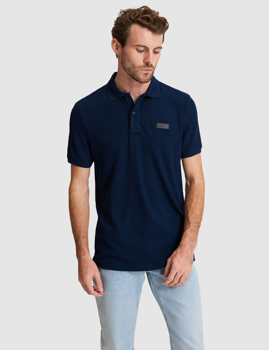 Lacivert Slim Fit _rme Dokulu Polo Yaka Ti__rt