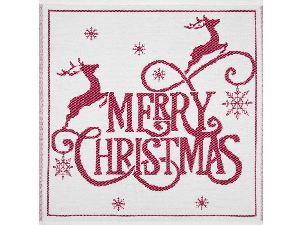 9с25.110ж1 Merry Christmas(ДТЭ бордовый) Салфетка 50х50см