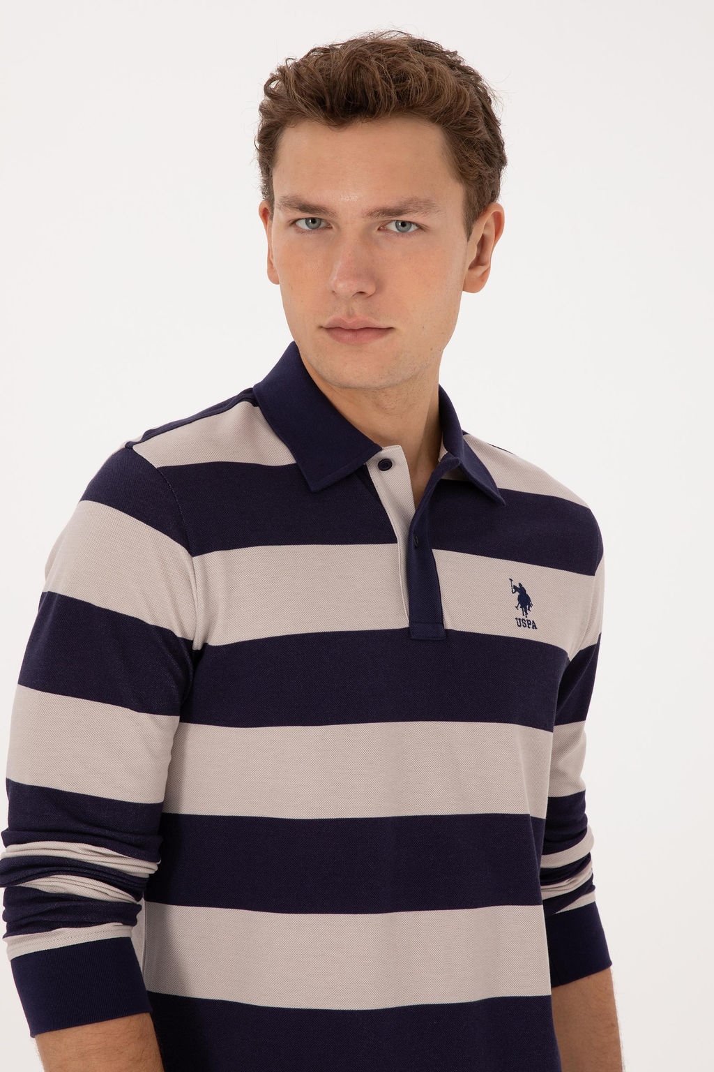 Erkek Regular Fit Polo Yaka _izgili M_rd_m Sweatshirt - U.s. polo assn фото 2
