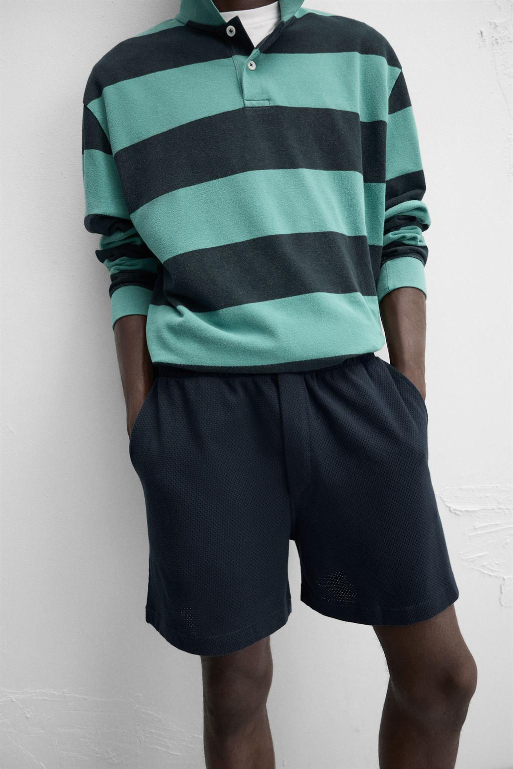 TEXTURED RELAXED FIT BERMUDA SHORTS - Zara фото 5