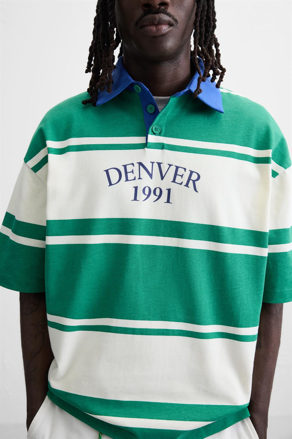 STRIPED TEXT POLO SHIRT - Zara фото 6