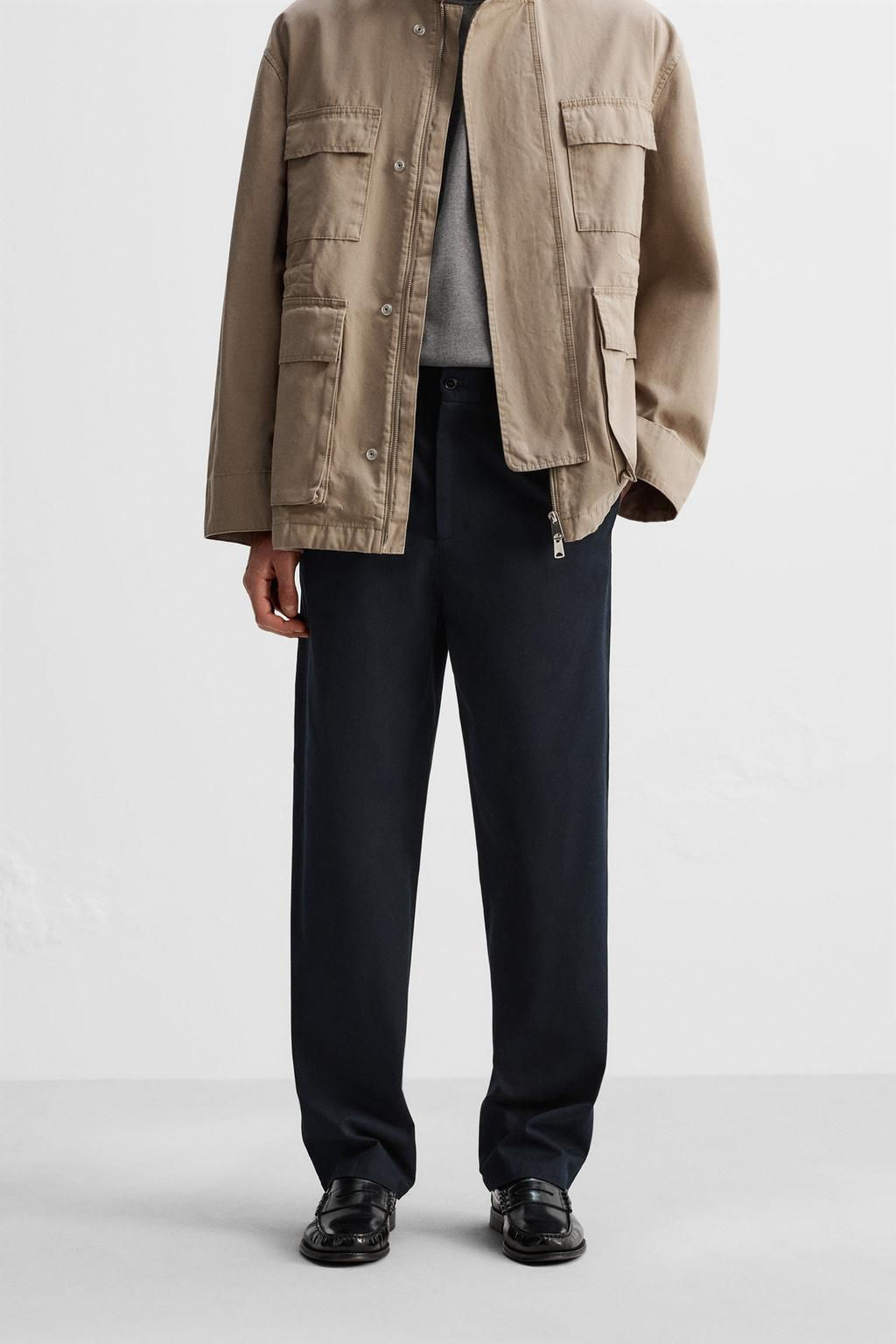 PLEATED CHINO TROUSERS - Zara фото 2