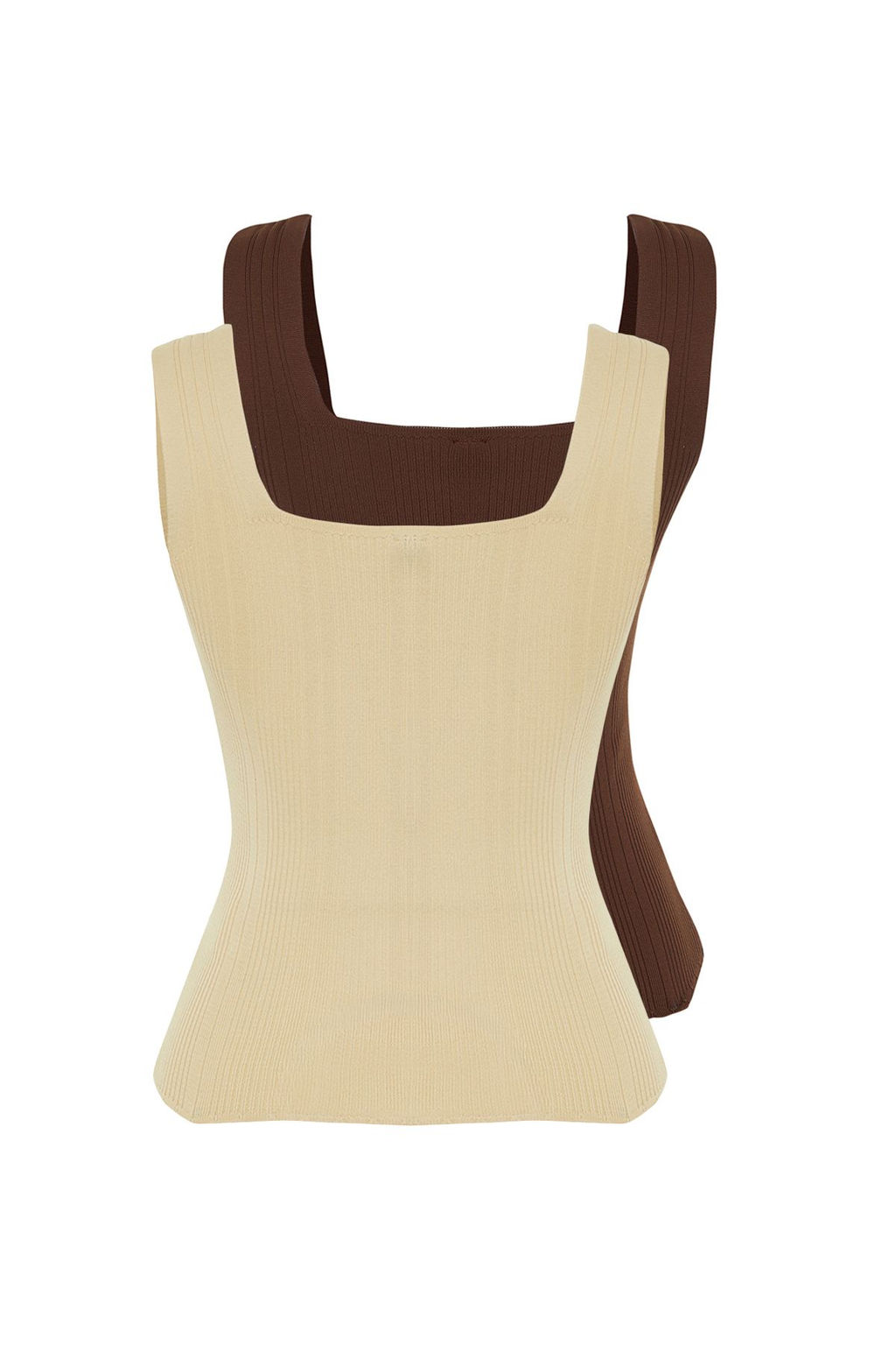 Tas-Kahverengi Basic Ikili Paket Top Ince Bluz TWOSS24BZ00623