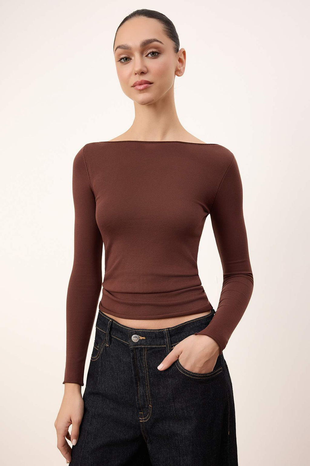 Siyah Yumusak Dokulu Kay?k Yaka Triko Kazak TWOAW26KZ00293 - Trendyolmilla фото 24