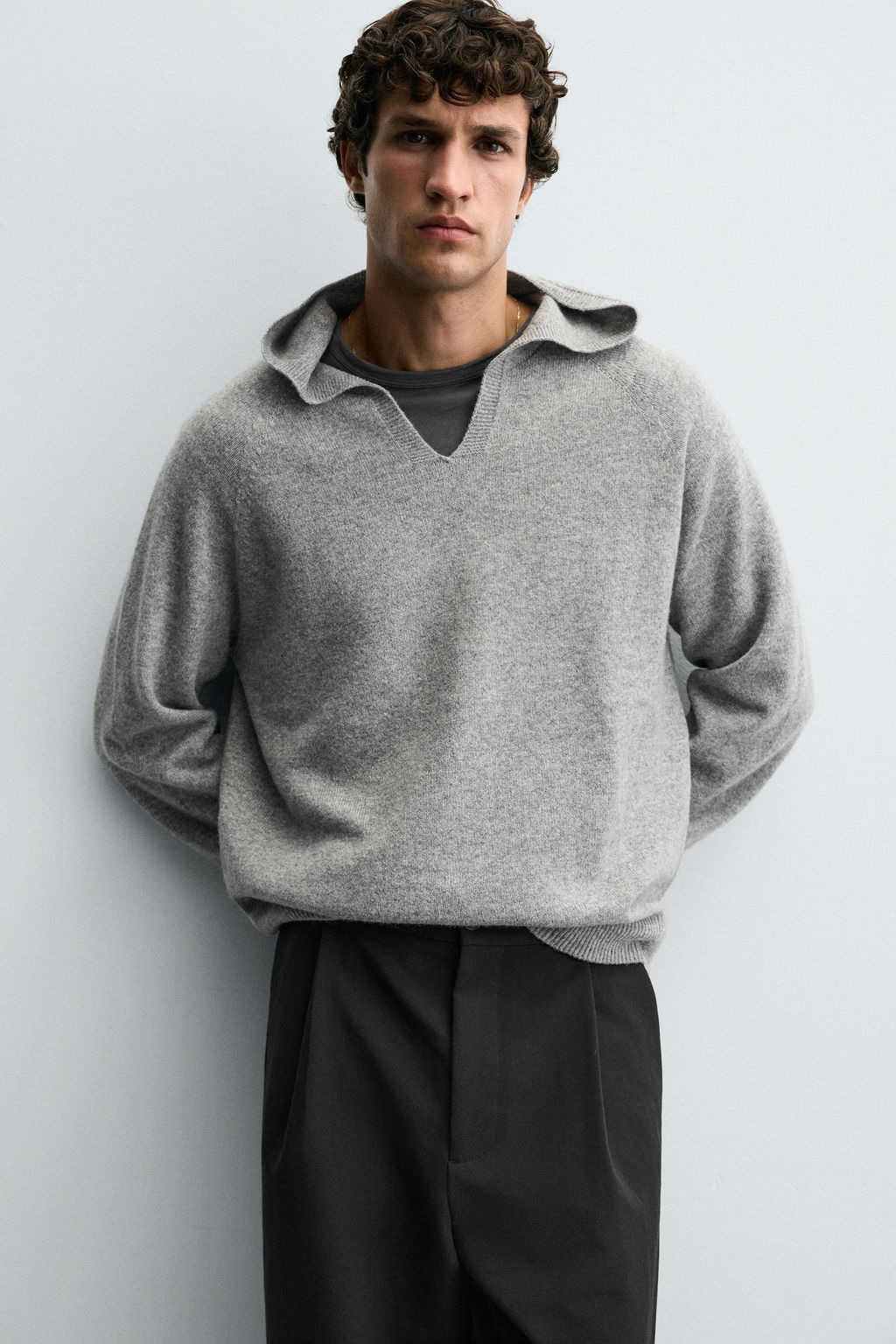 100% WOOL HOODED SWEATER - Zara фото 6