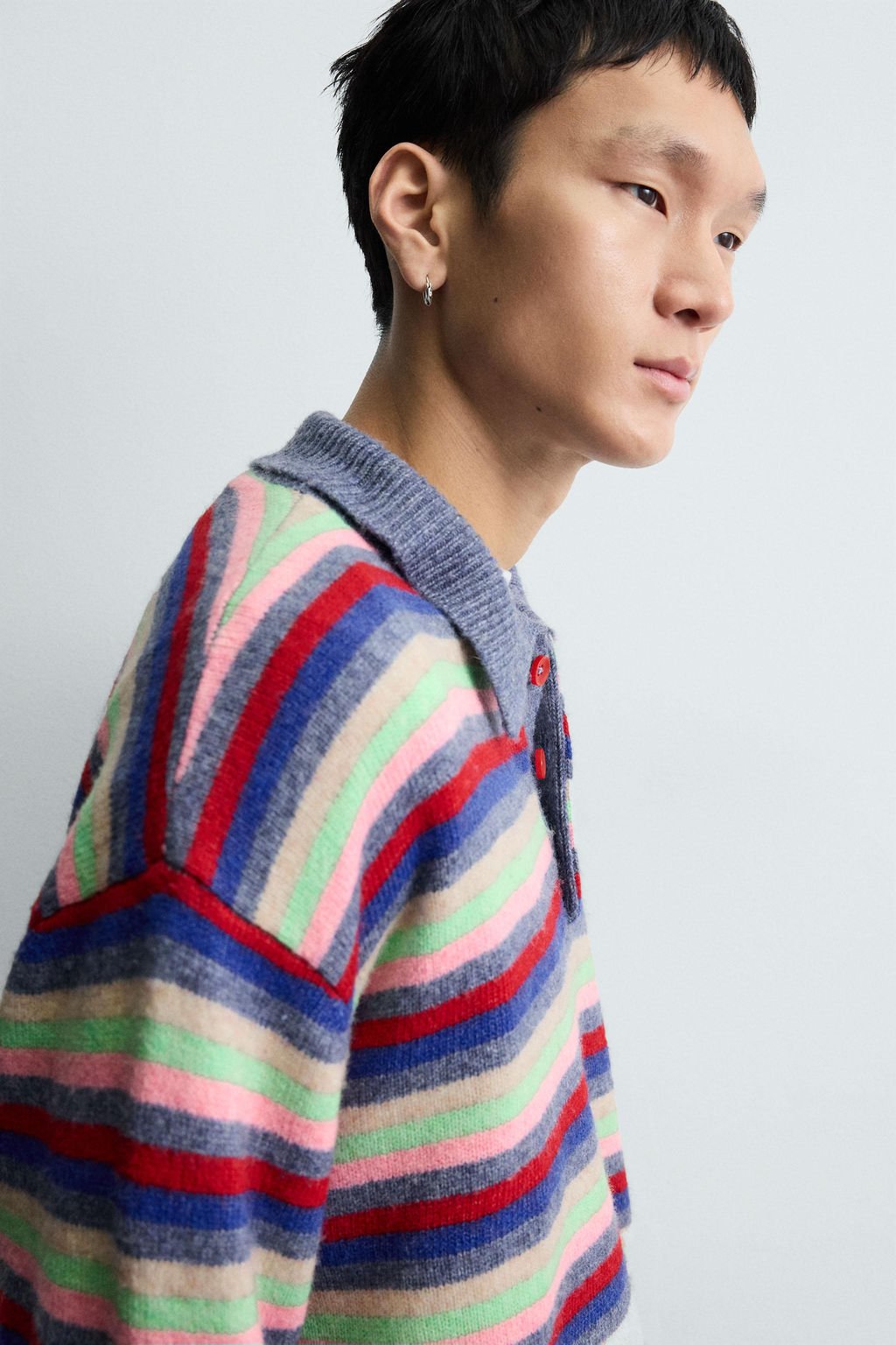 STRIPED JACQUARD KNIT POLO SHIRT - Zara фото 6