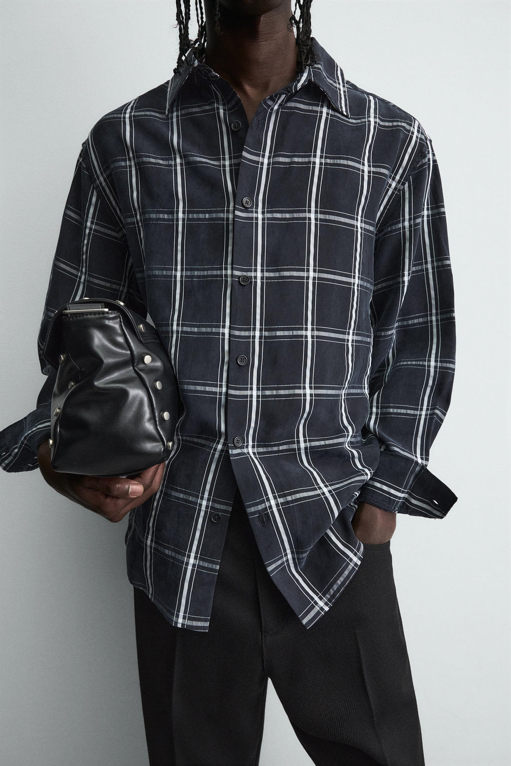 FLOWING CHECK SHIRT - Zara фото 5