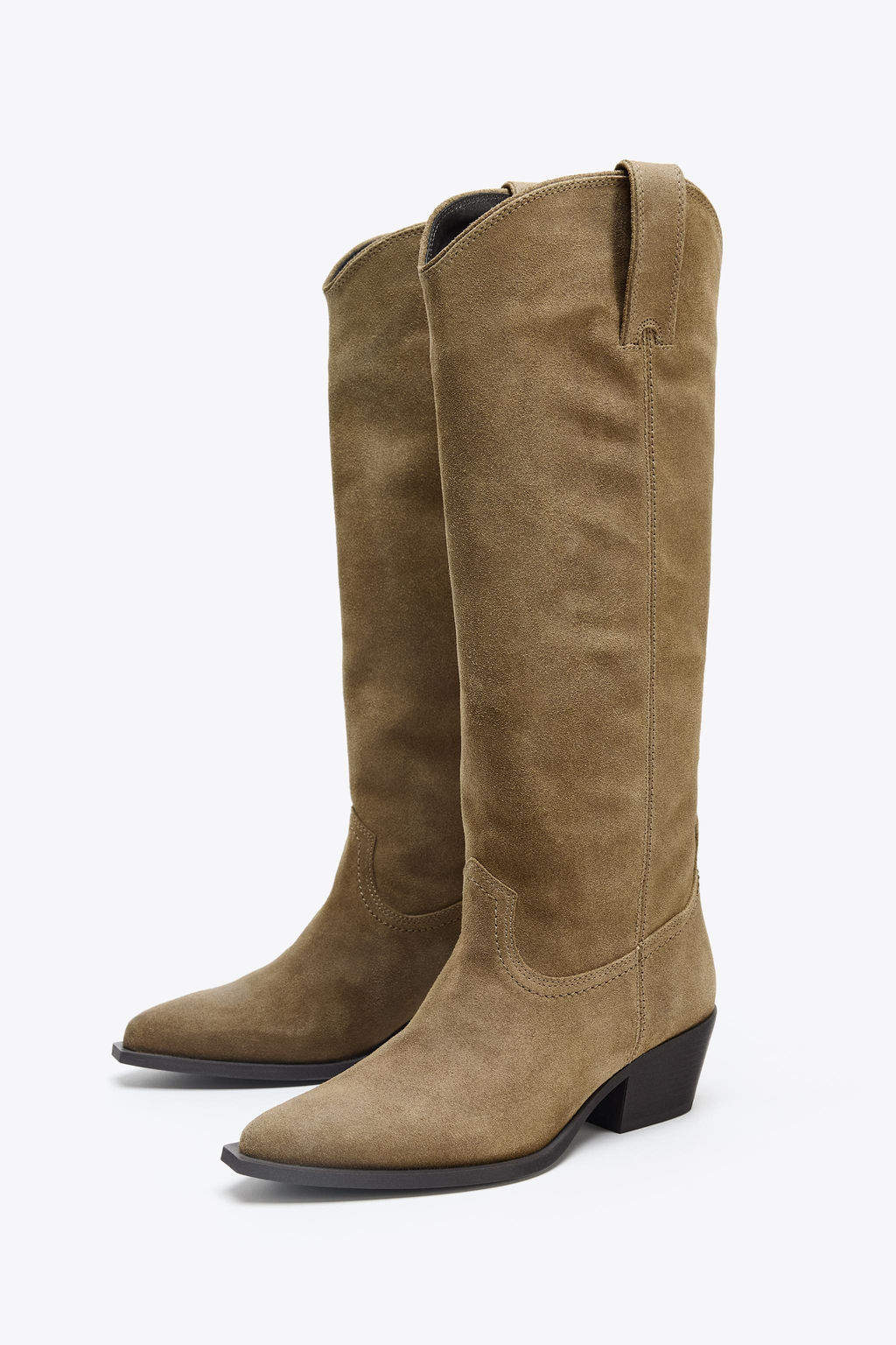 SPLIT SUEDE KNEE-HIGH BOOTS - Zara фото 13